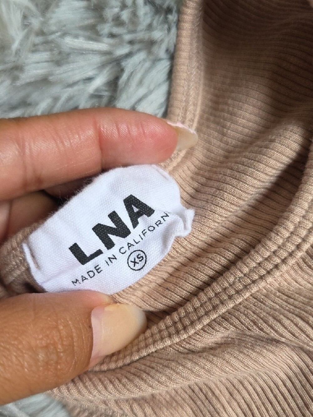 LNA Ribbed Tank Top - Beige - Picture 2 of 4